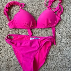 Pink bikini set (top and bottoms)